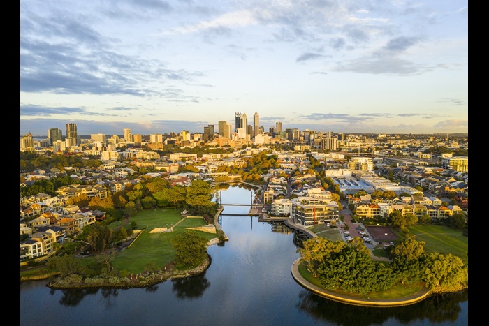 Aerial view of Claisebrook Cove