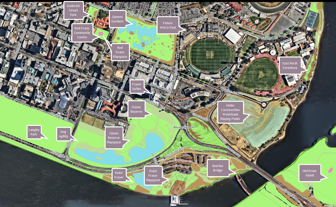 East Perth map