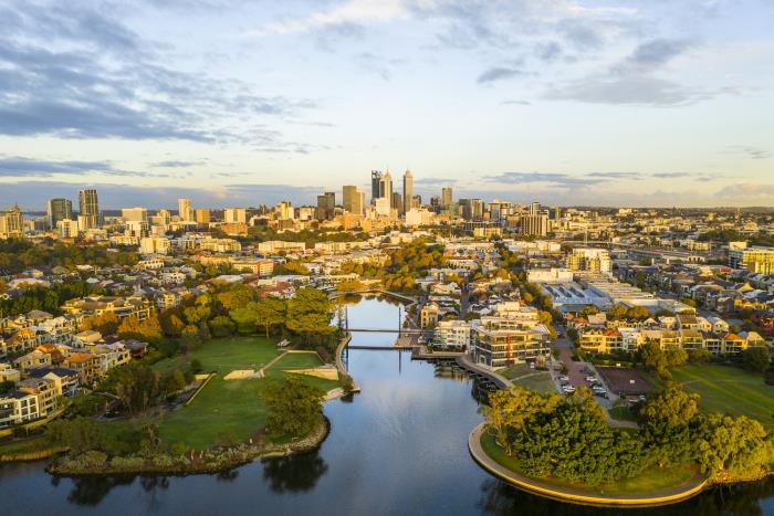 Aerial view of Claisebrook Cove
