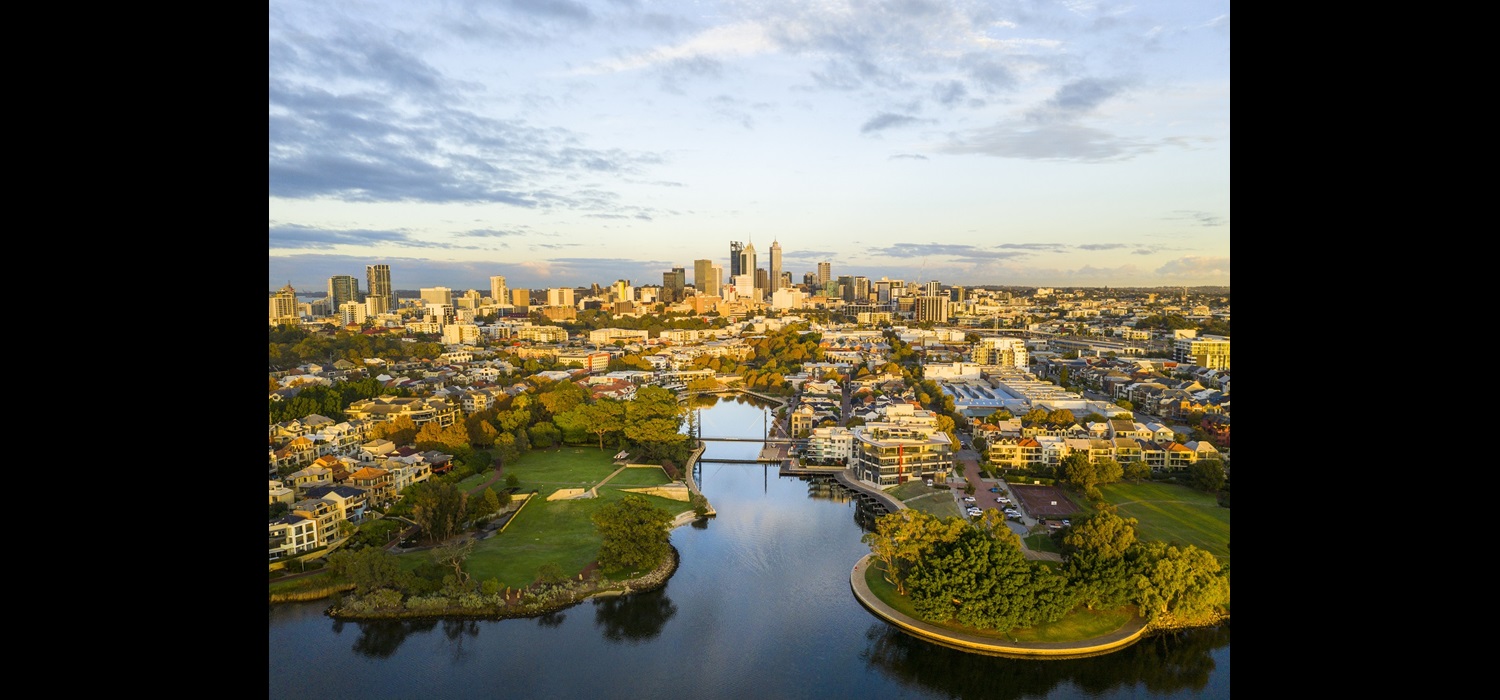 Aerial view of Claisebrook Cove