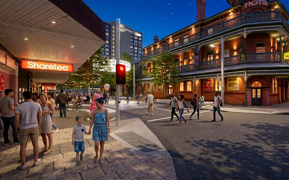 WILLIAM STREET NIGHT - BOLLARDS UP