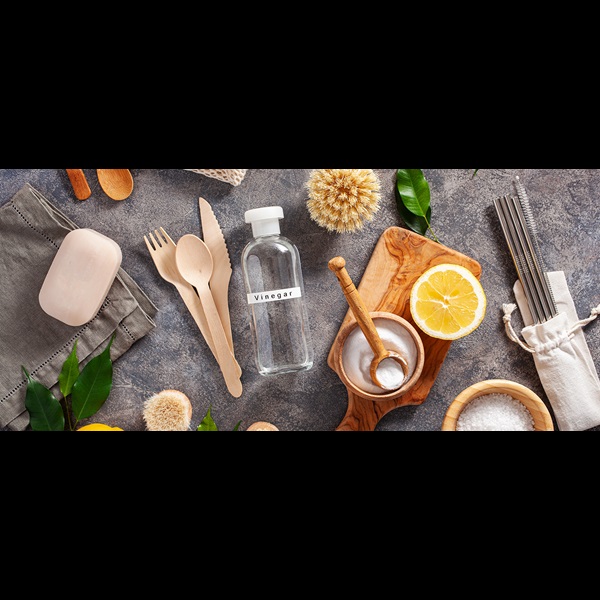 Zero waste, eco friendly cleaning ingredients and implements.