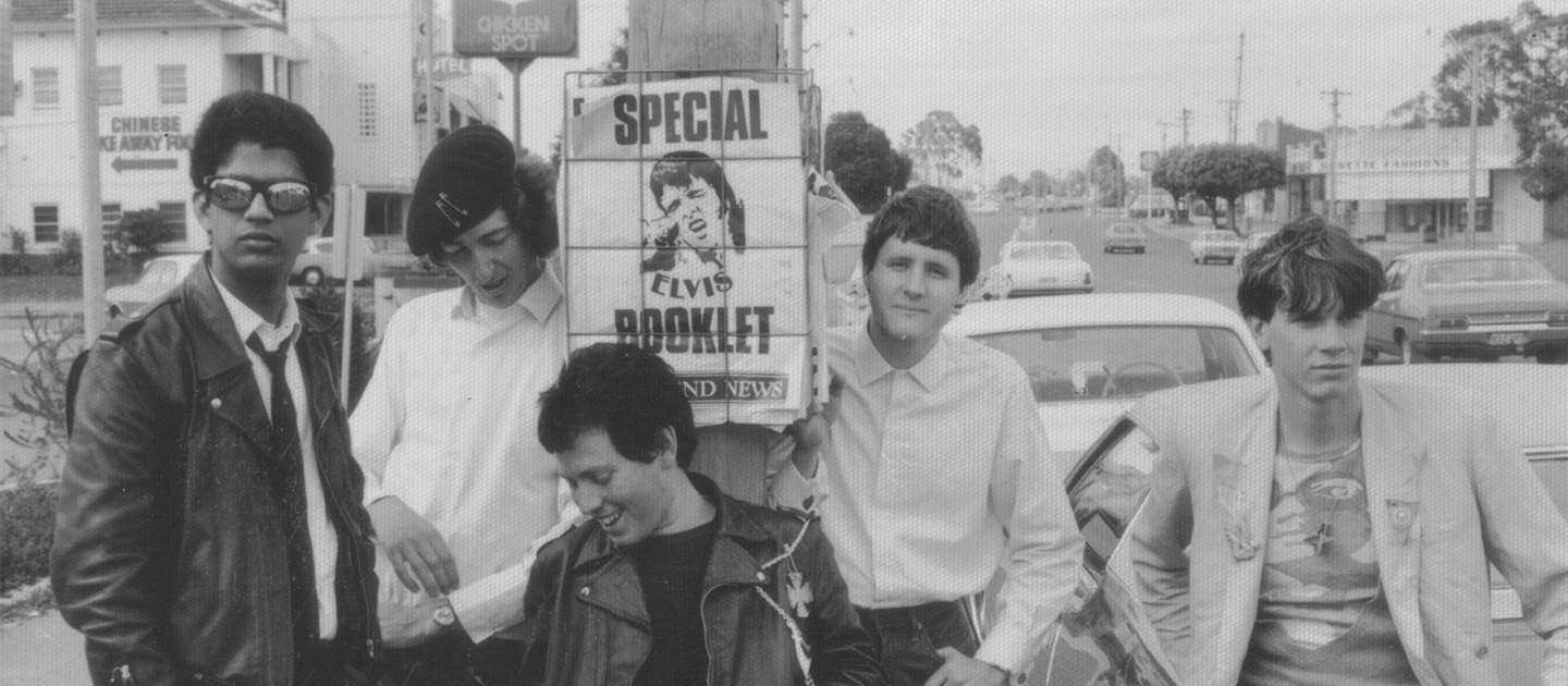 Members of the Cheap Nasties on Beaufort St in Inglewood, 1977. Image courtesy of Neil Fernandes