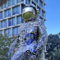 Mockup of Boonji Spaceman Statue in Supreme Court Gardens