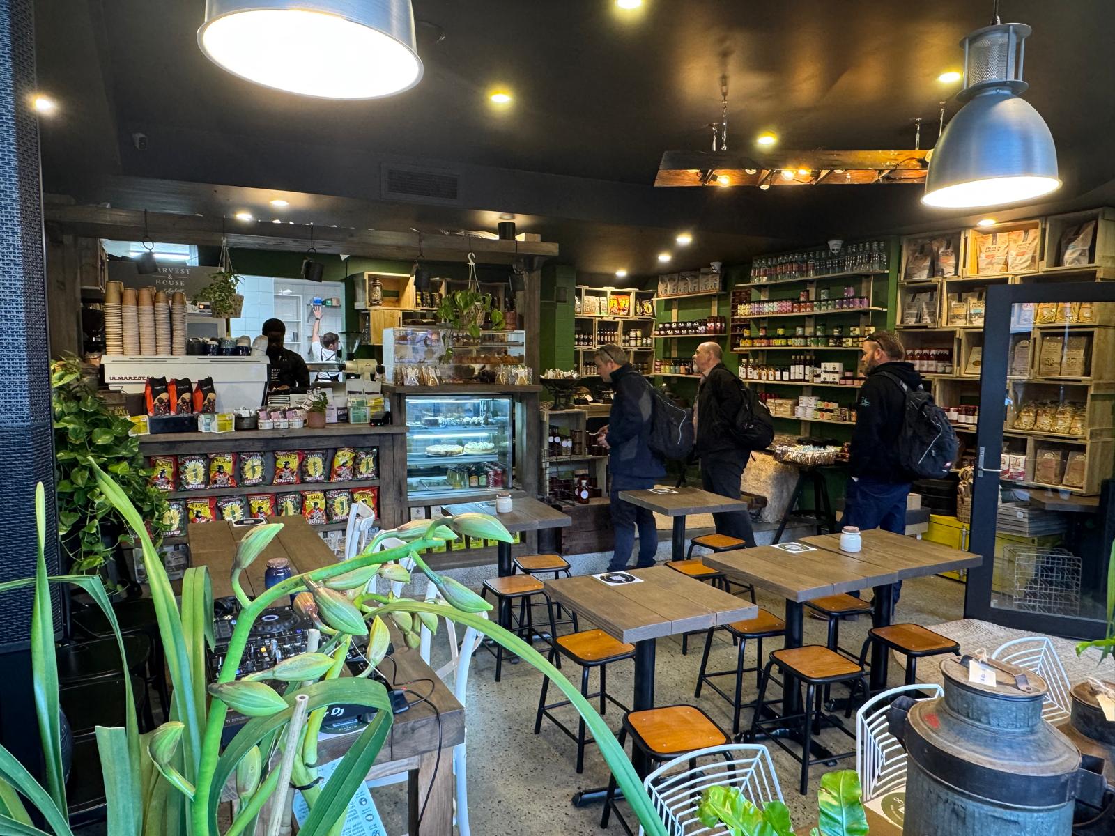 Customers at the Harvest and House Coffee Kitchen store in West Perth