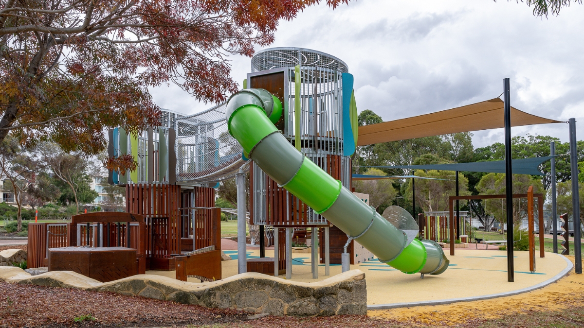 Slide and playground area at Mardalup Park
