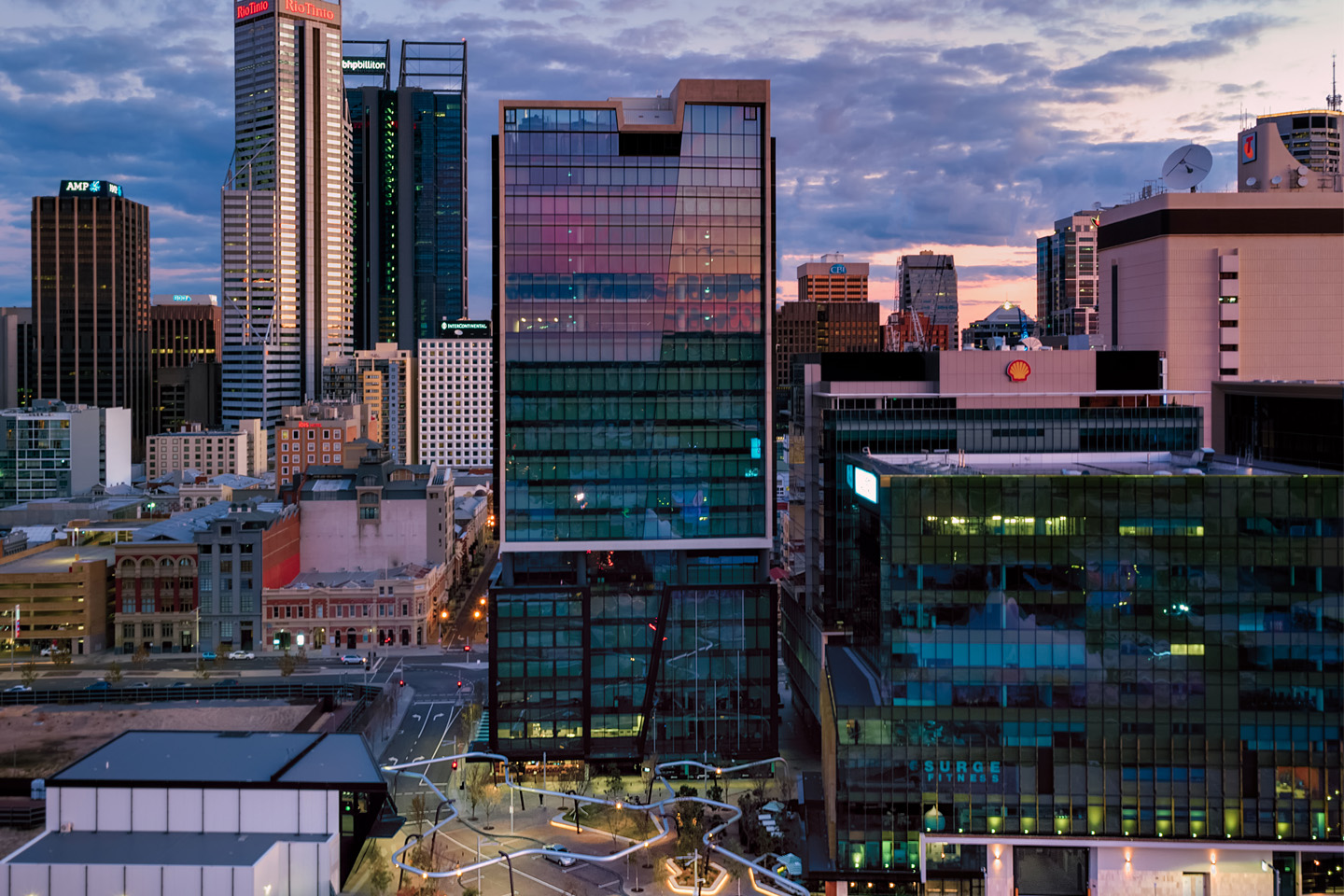 View of the city and Kings Square