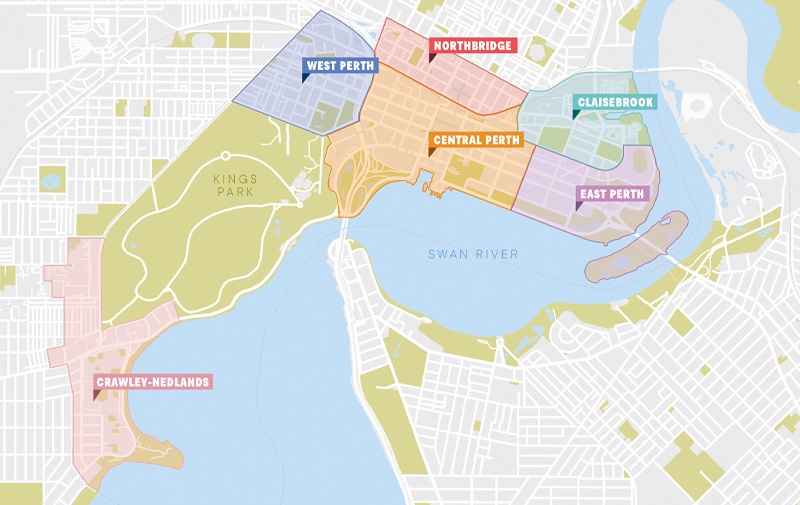 Map of City of Perth Neighbourhoods