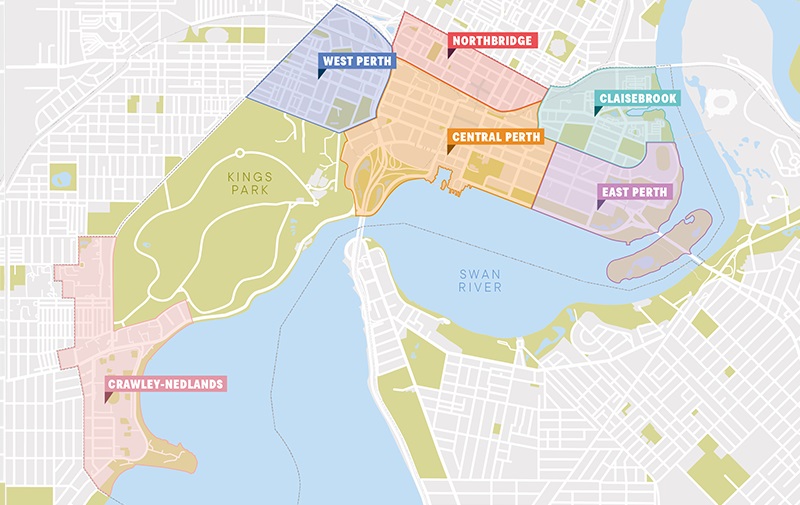 Map of City of Perth Neighbourhoods 