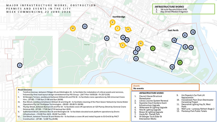 Program of Works - week commencing 22 Jun 26