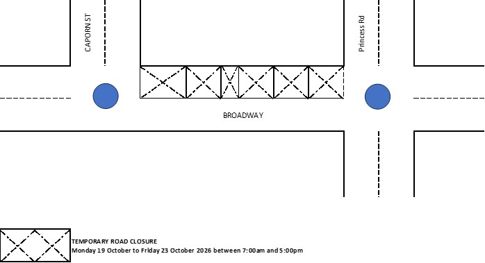 Road Closure - Broadway Crawley - 19 to 23 October 2026