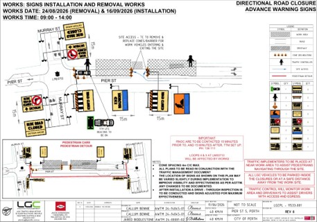 Road Closure - Pier Street Perth - 24 August and 16 September 2026