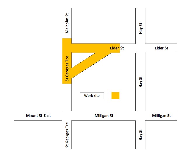 Road Closure - St Georges Terrace and Elder Street Perth - 14 to 16 June 2026