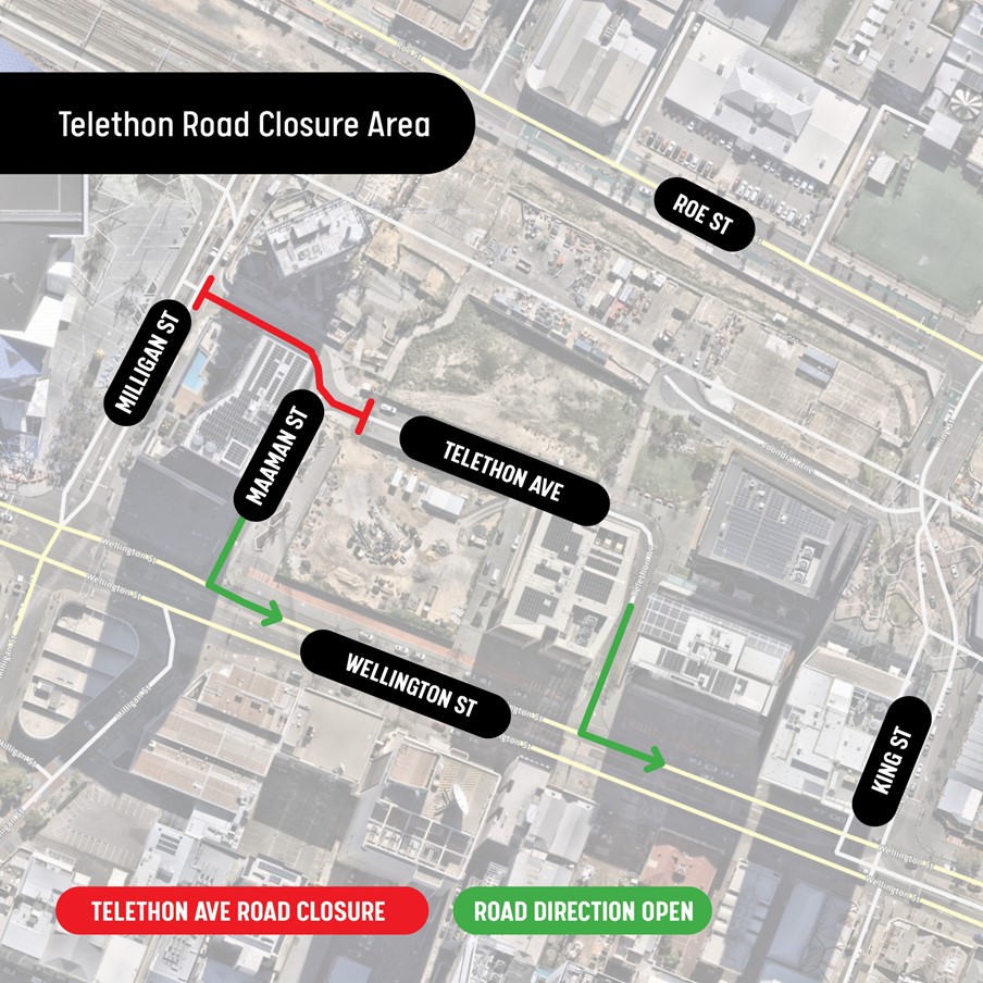 Road Closure - Telethon Avenue Perth - November 2025 to August 2026
