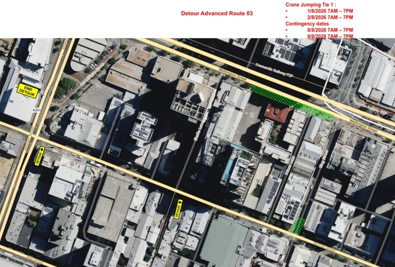 Road Closure - Wellington Street Perth - 1 and 2 August 2026