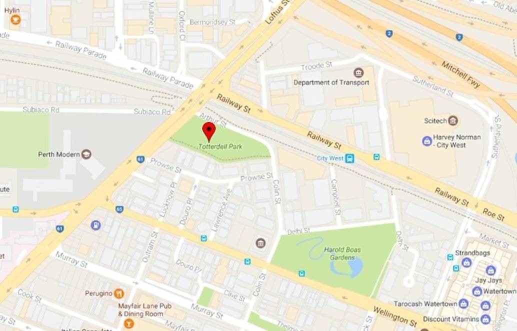 Map of Totterdell Park West Perth