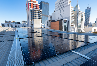 Solar panels at Pier Street carpark