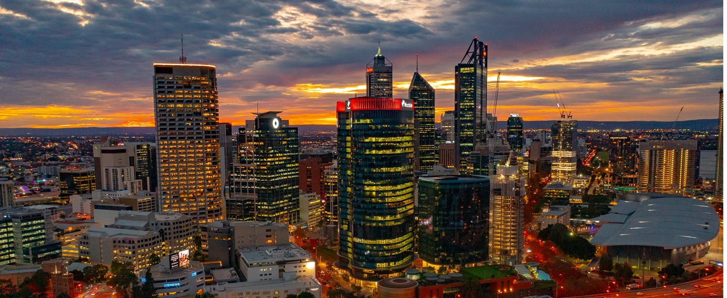 cityscape sunrise drone v2