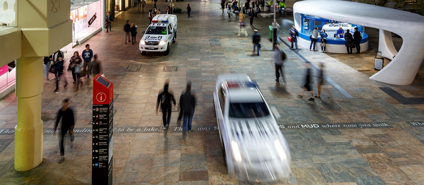 Police in Murray Street Mall