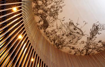 CoP library ceiling mural